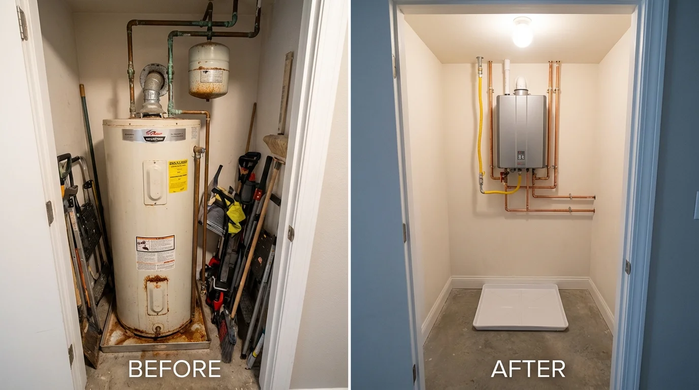 Tank water heater versus wall-mounted tankless unit comparison for Fishkill, NY homeowners